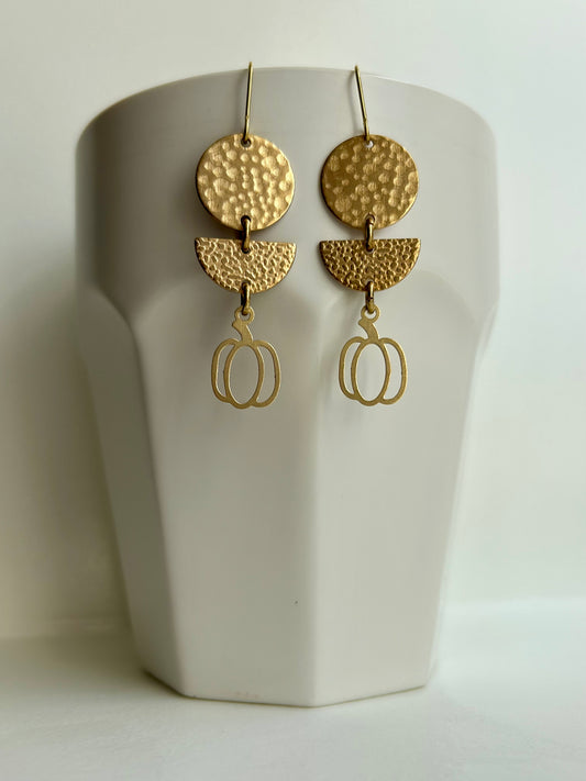 Pumpkin Patch Brass Earrings