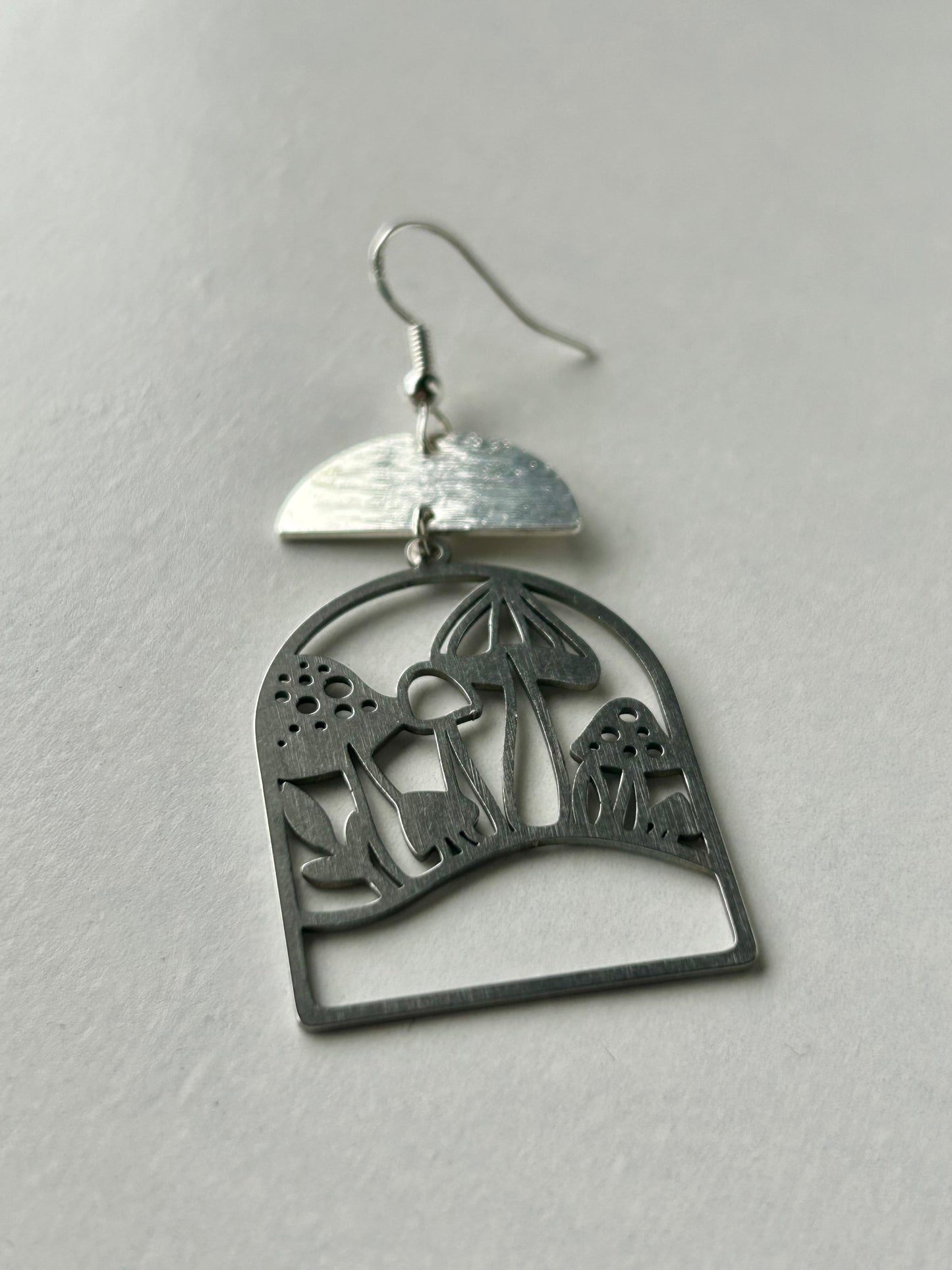 Mushroom Patch Silver Earrings