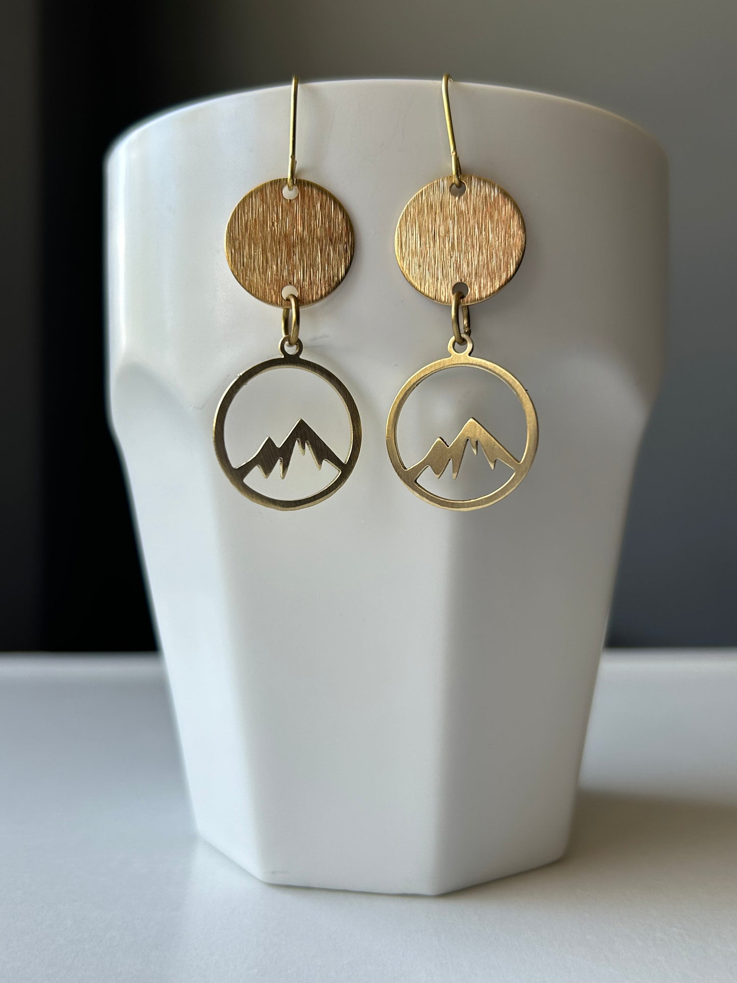 Jasper Vibes Brushed Gold Brass Earrings