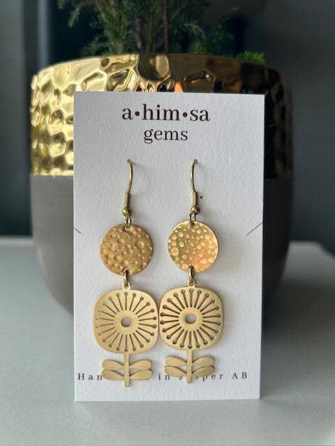 Flower Power Brass Earrings