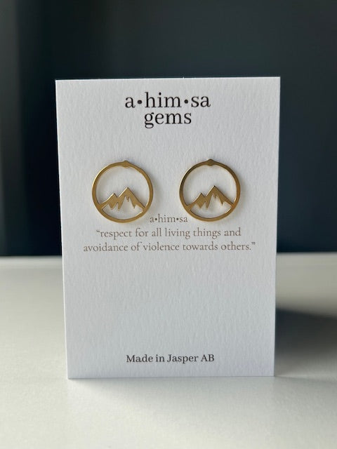 Jasper Vibes Gold Brass Stud Earrings